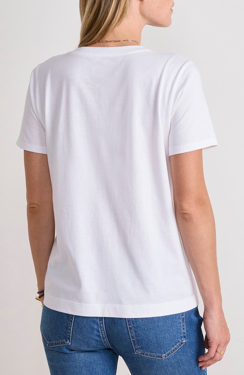 vineyard vines V-Neck Cotton T-Shirt, Alternate, color, White Cap