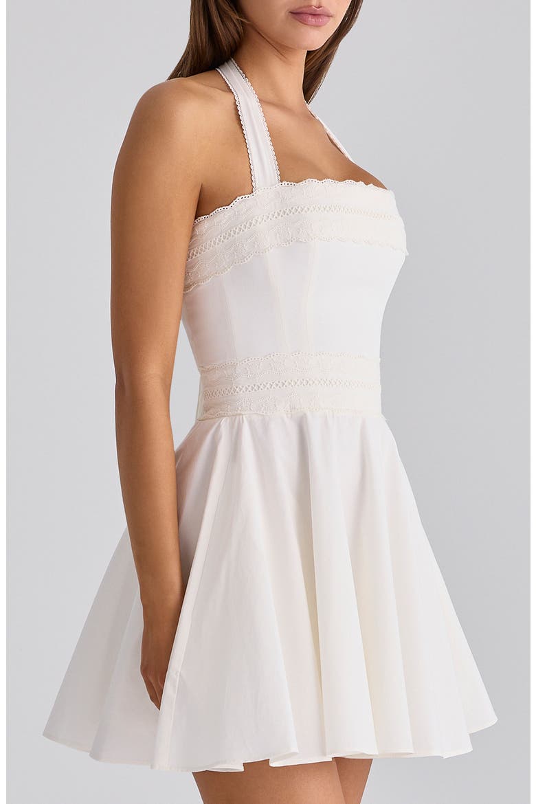Cosette Halter Neck Minidress, Alternate, color, WHITE