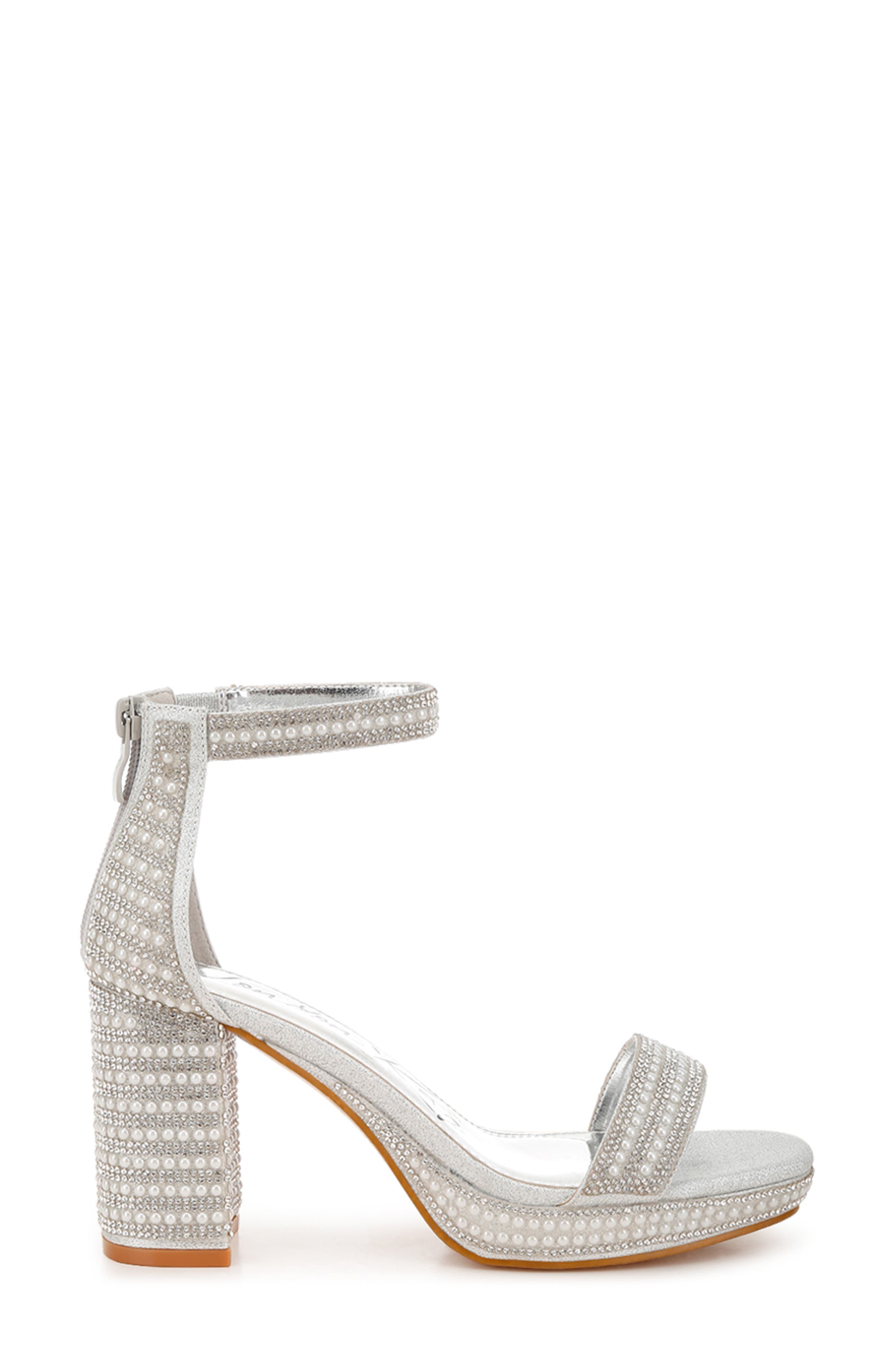 LONDON RAG Mejuri Faux Pearl Embellished Platform Sandal, Alternate, color, 