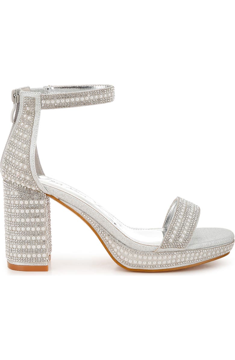 LONDON RAG Mejuri Faux Pearl Embellished Platform Sandal, Alternate, color,