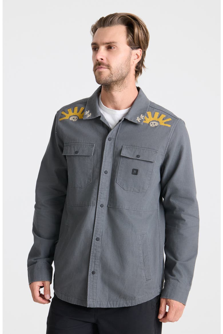 Hebrides Cotton Canvas Shirt Jacket, Alternate, color, CHARCOAL