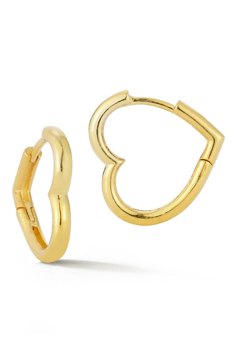 Heart Huggie Hoop Earrings, Main, color, GOLD