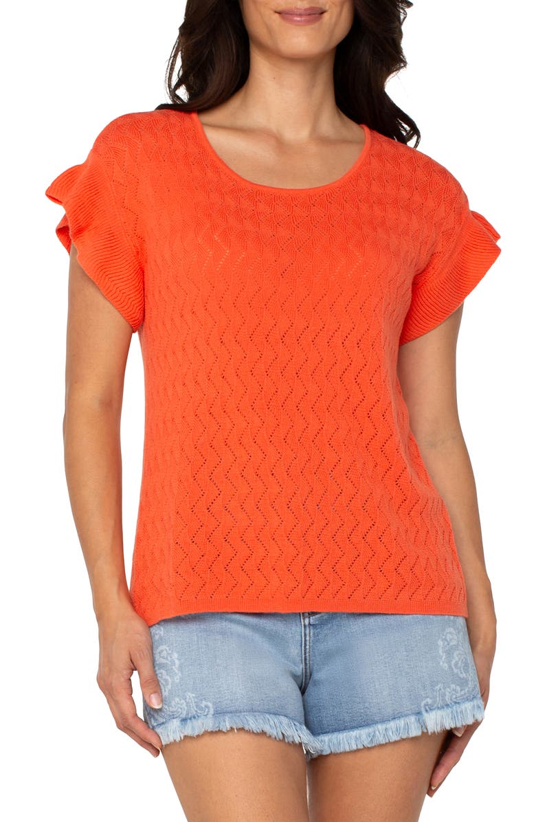 Liverpool Los Angeles Flutter Dolman Sleeve Sweater, Main, color, 