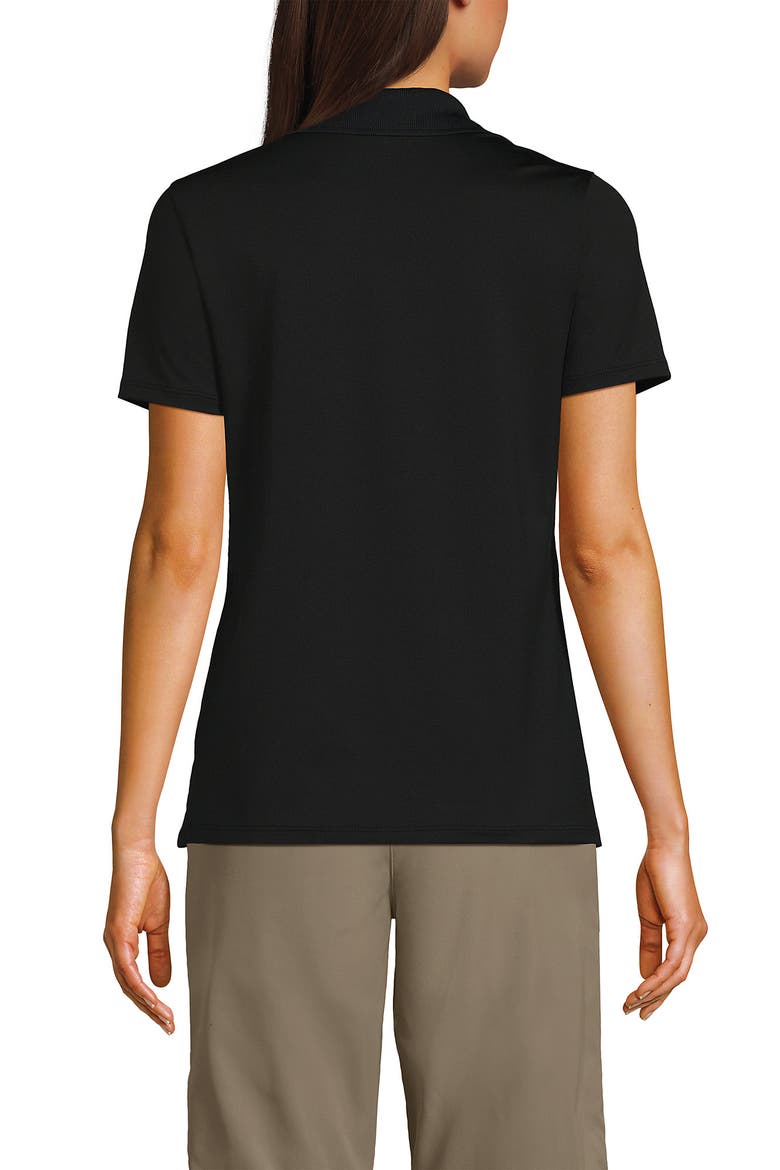 School Uniform  Short Sleeve Feminine Fit Rapid Dry Polo Shirt, Alternate, color, Black