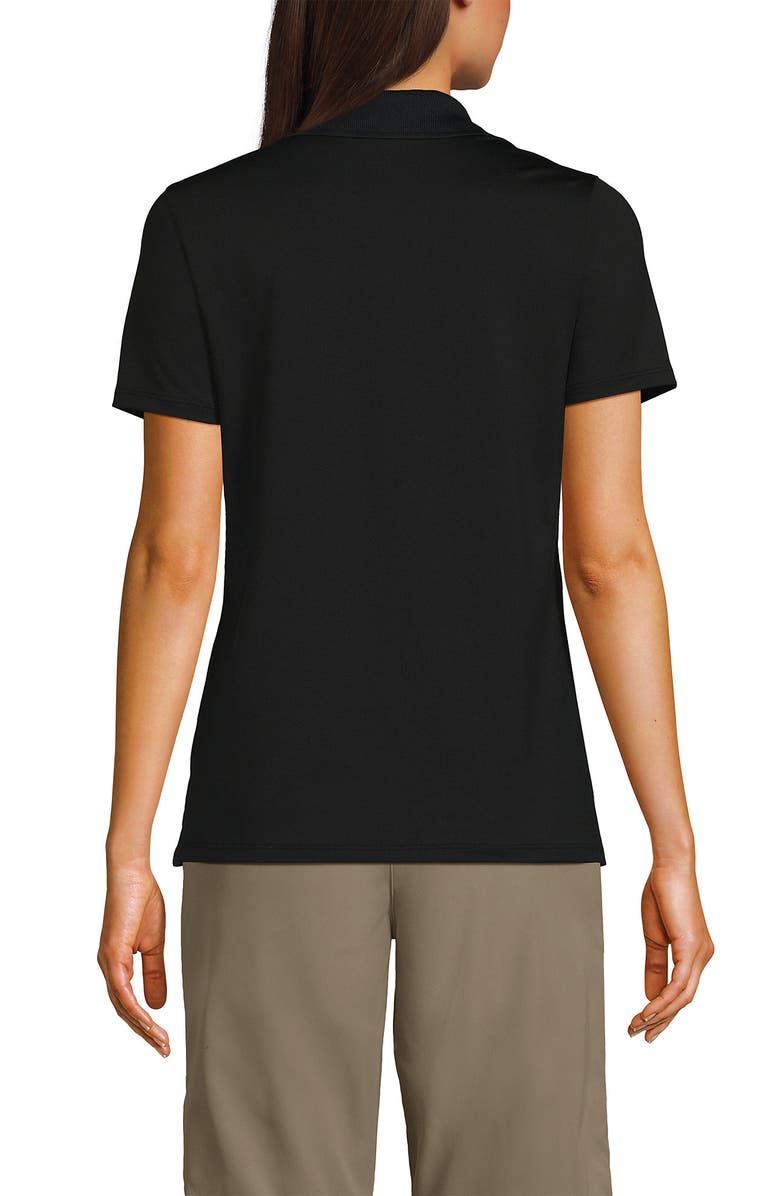Lands' End School Uniform  Short Sleeve Feminine Fit Rapid Dry Polo Shirt, Alternate, color, Black