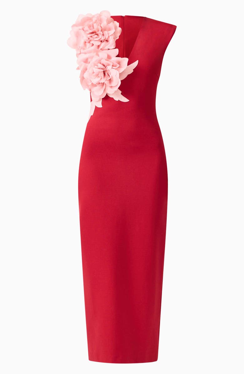 Elliatt Zahara Floral Appliqué Sleeveless Gown, Alternate, color, Burgundy