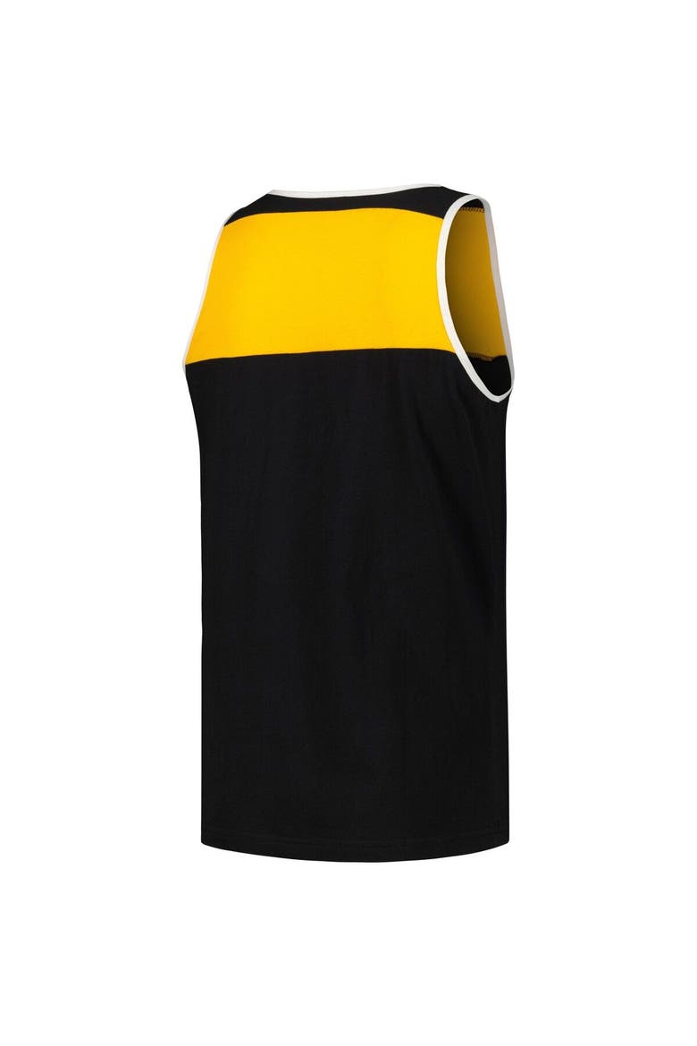 Men's Mitchell & Ness Black/Gold Pittsburgh Steelers  Heritage Colorblock Tank Top, Alternate, color, Black
