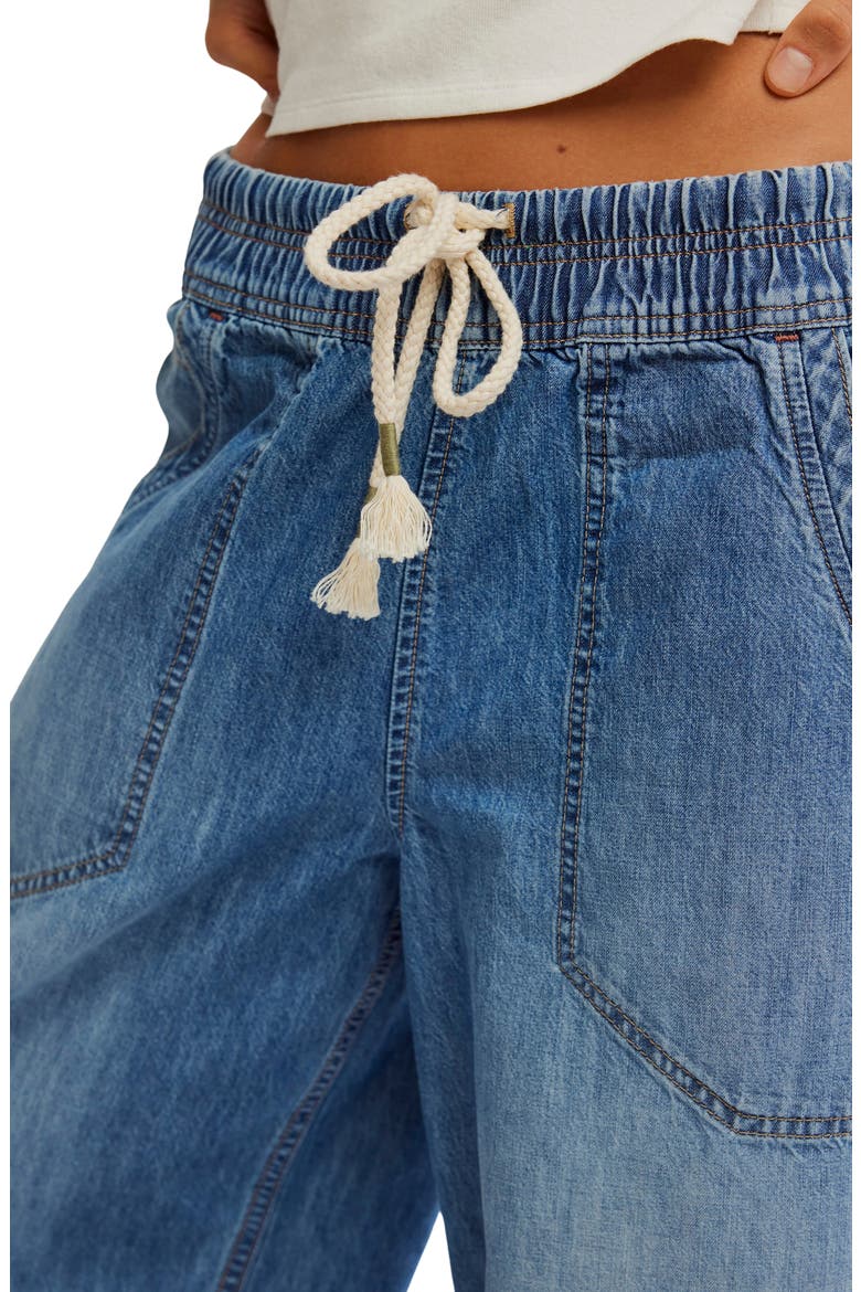 Easy Peasy Wide Leg Mid Rise Denim Drawstring Pants, Alternate, color, NO PROBLEM