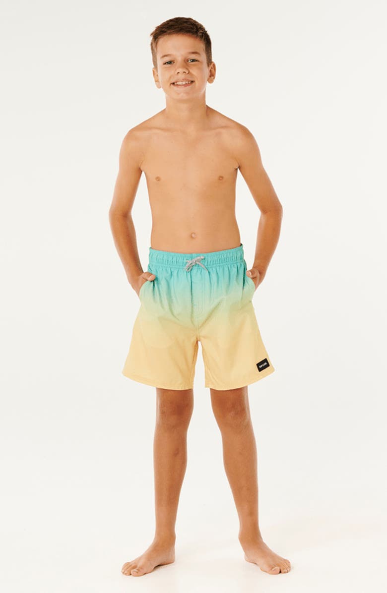 Rip Curl Kids' Offset Volley Swim Trunks, Alternate, color, Aqua