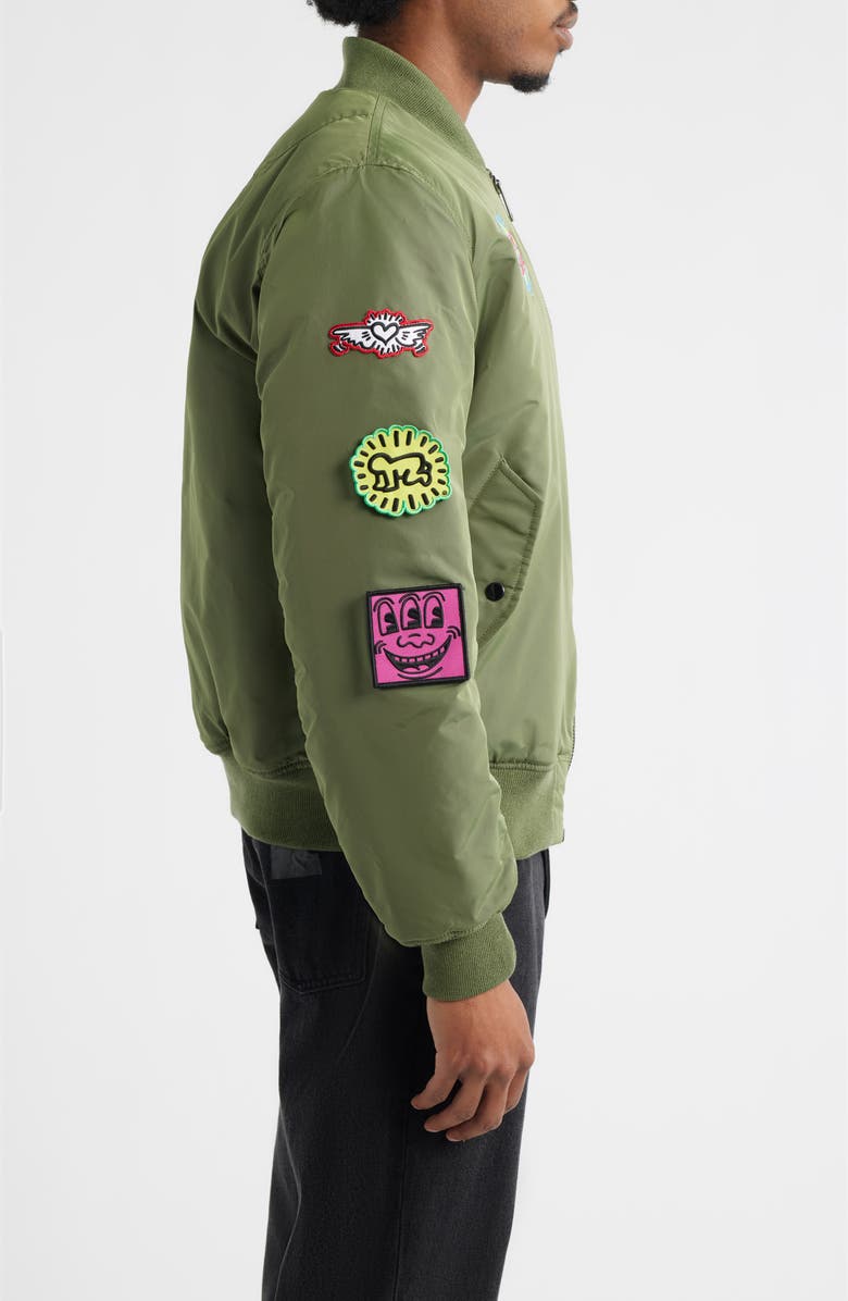 Alpha Industries x Keith Haring MA-1 Reversible Jacket, Alternate, color, Sage