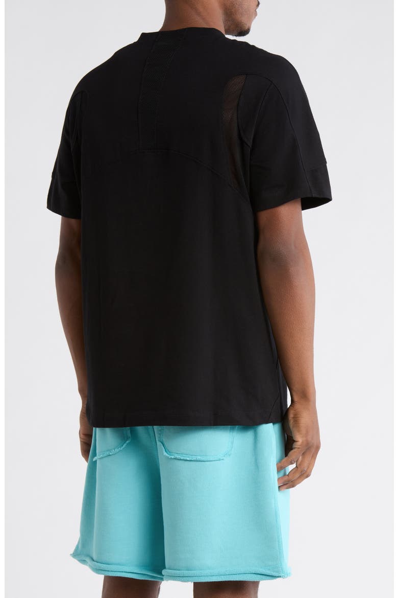 Sport Seam Mesh Paneled T-Shirt, Alternate, color, BLACK