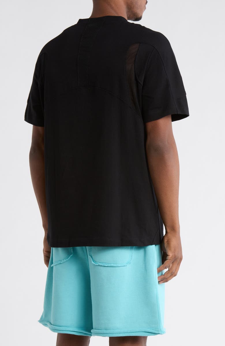 Helmut Lang Sport Seam Mesh Paneled T-Shirt, Alternate, color, Black