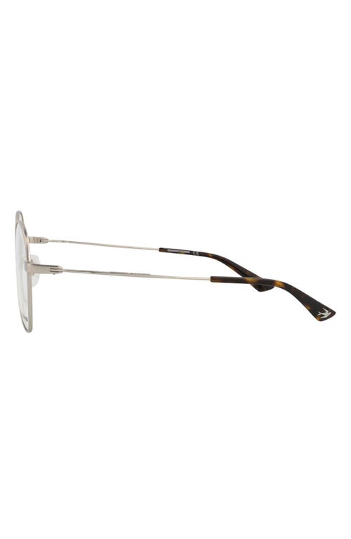 Alexander Mcqueen Mcqueen 52mm Round Optical Frames In Silver Silver Transparent
