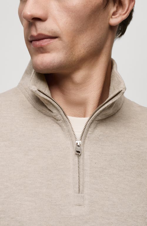 Mango Knit Cotton Blend Sweatshirt In Sand