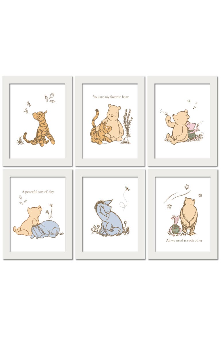 Disney Baby Classic Pooh Unframed Nursery/Child Wall Art, Alternate, color, White