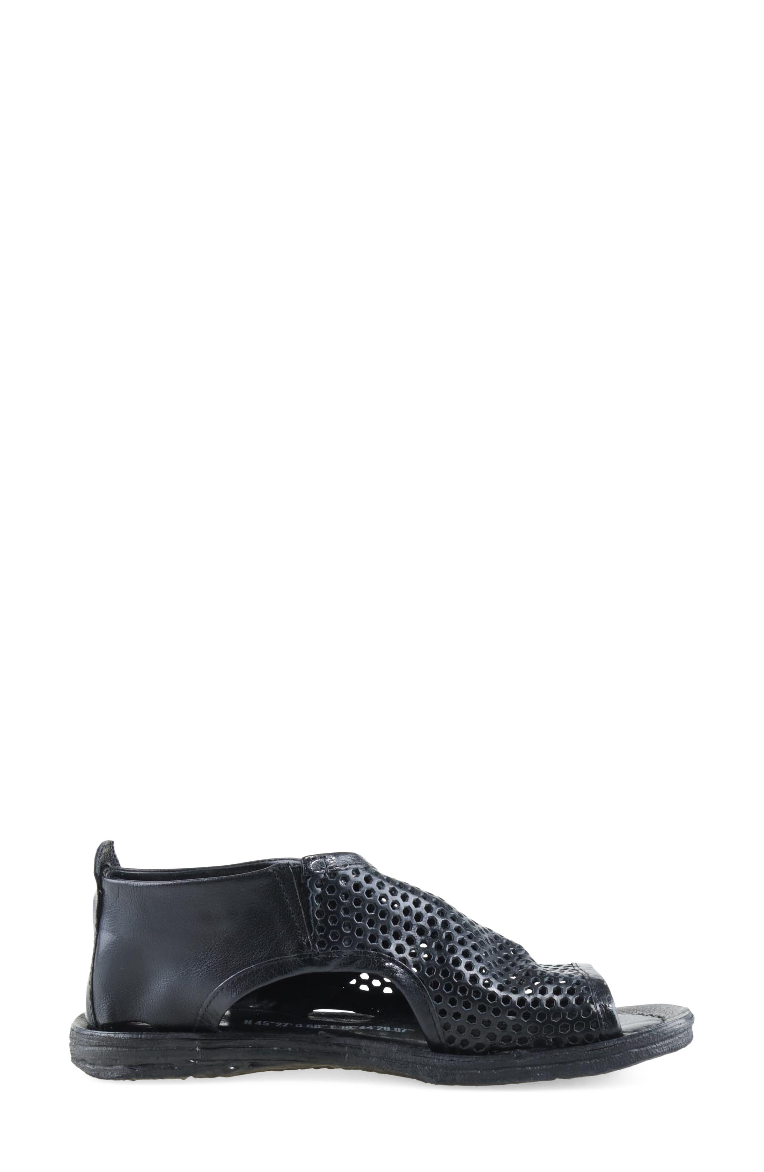 A.S.98 Reiley Perforated Sandal, Alternate, color, Black
