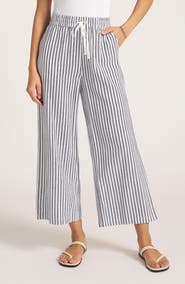 matty m. Beverly Relaxed Stripe Linen Blend Drawstring Pants