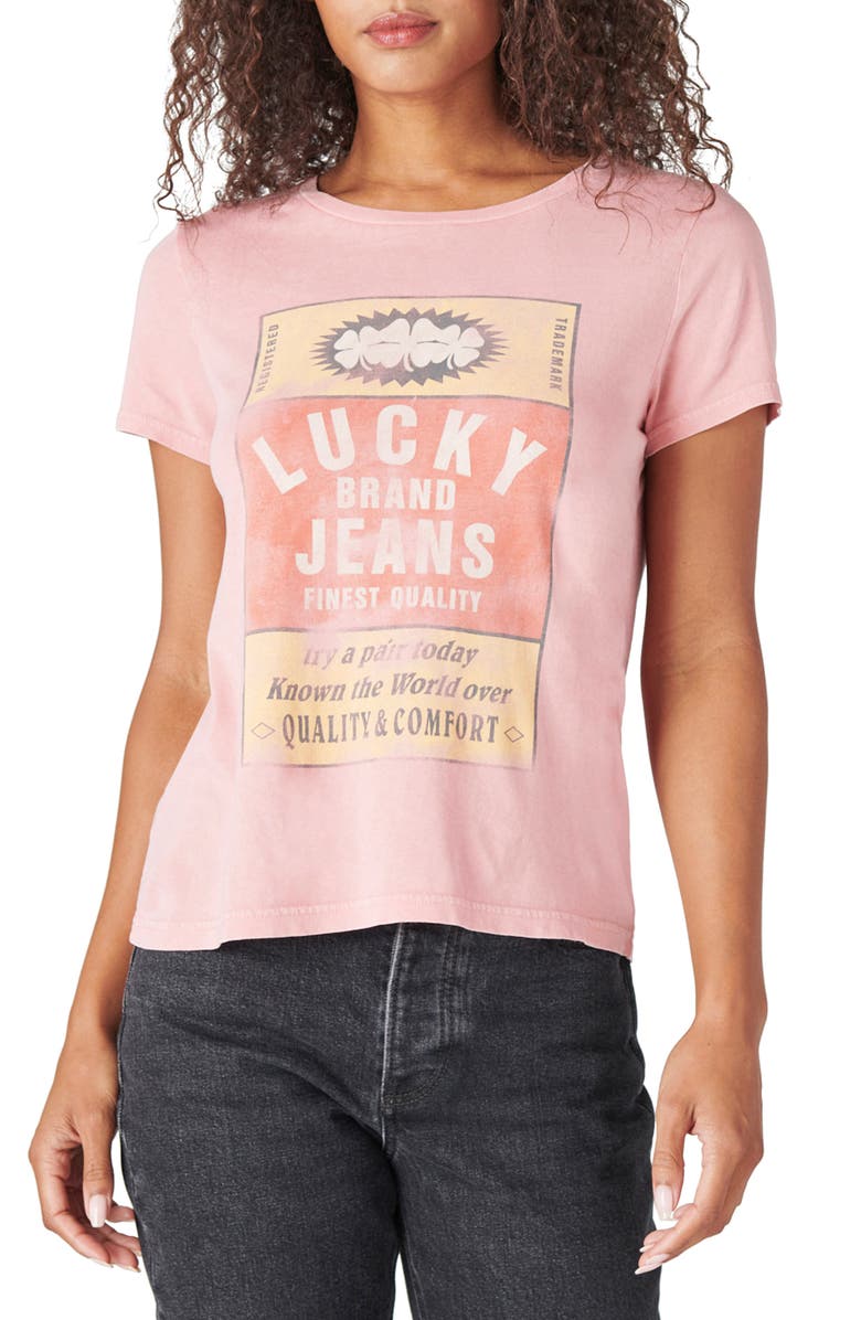 Lucky Brand Label Graphic Tee, Main, color, 