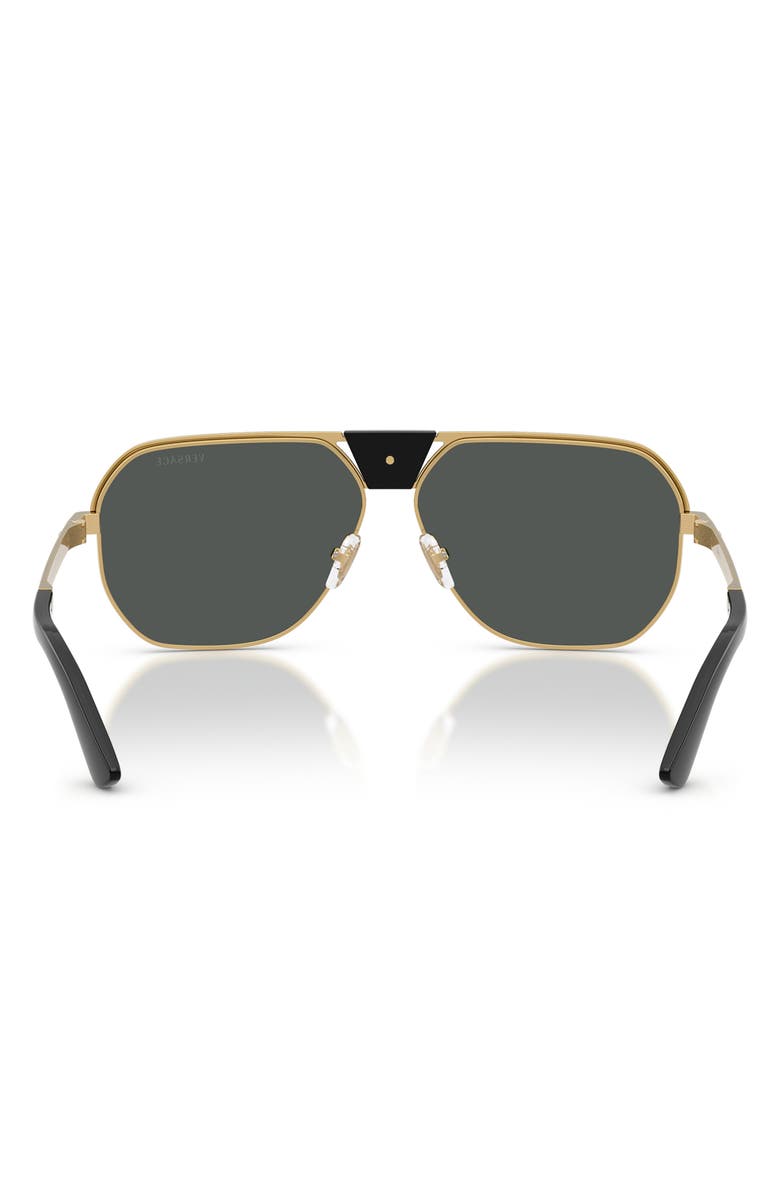 Versace 61mm Square Sunglasses, Alternate, color, Black / Dark Grey