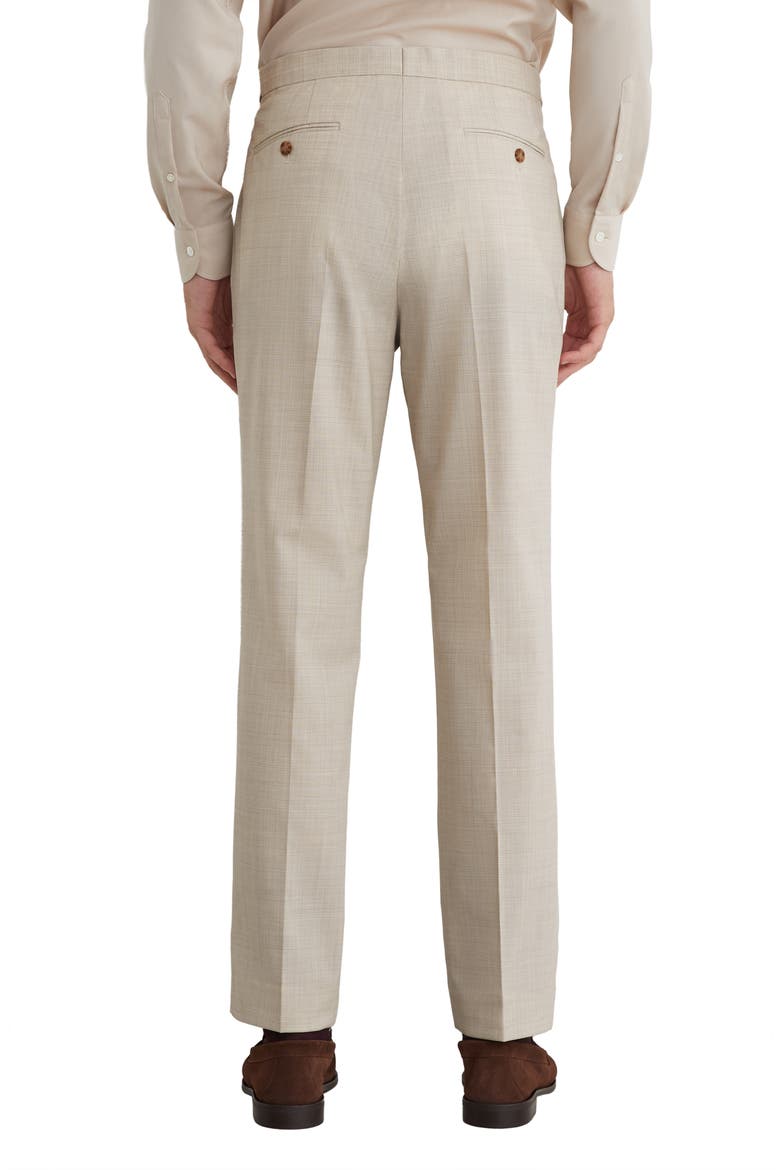 Vita Check Wool Blend Pants, Alternate, color, OATMEAL