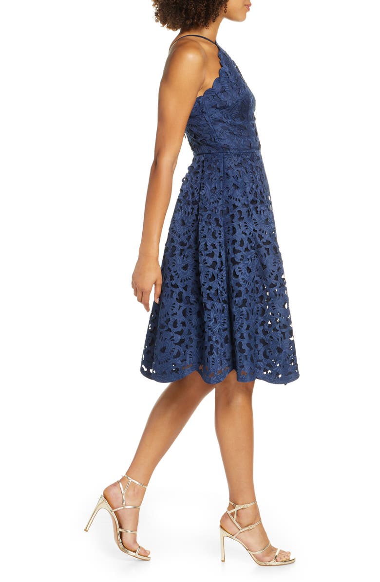 Chi Chi London Claudetta Fit & Flare Lace Dress, Alternate, color, 