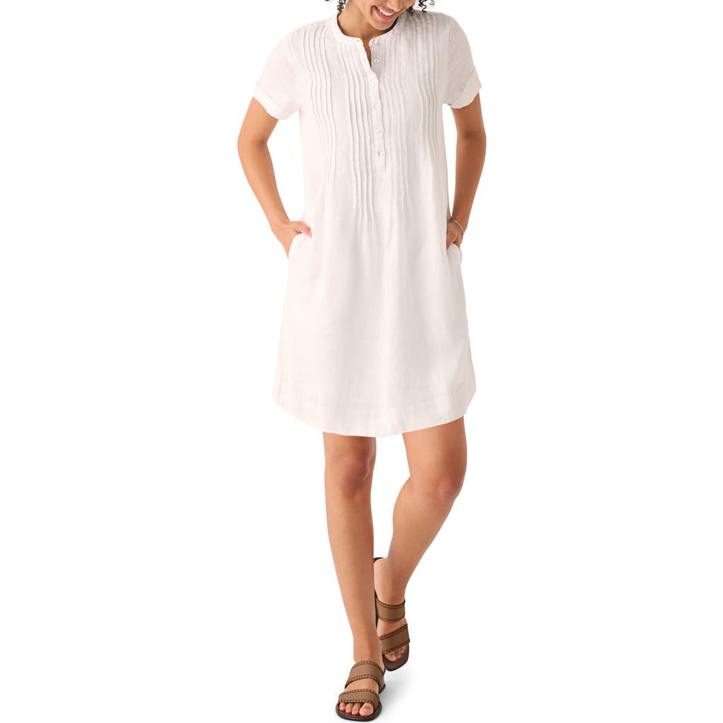 Faherty Gemina Basketweave Dress In White