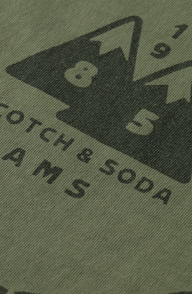 Scotch & Soda Loose Fit Garment Dyed Cotton Graphic T-Shirt, Alternate, color, Thyme