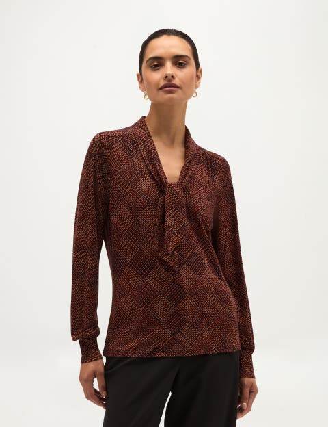 Tarini Printed Tie-Neck Blouse