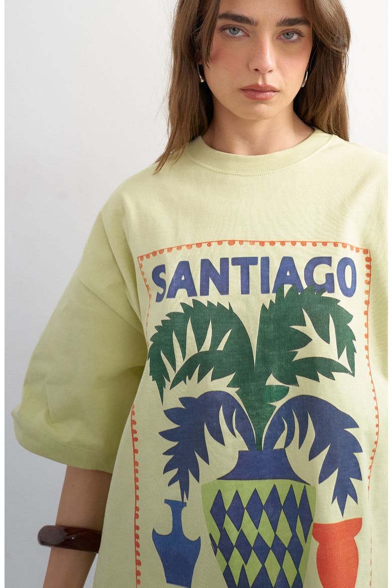 Santiago Oversize Graphic T-Shirt, Alternate, color, LIGHT GREEN