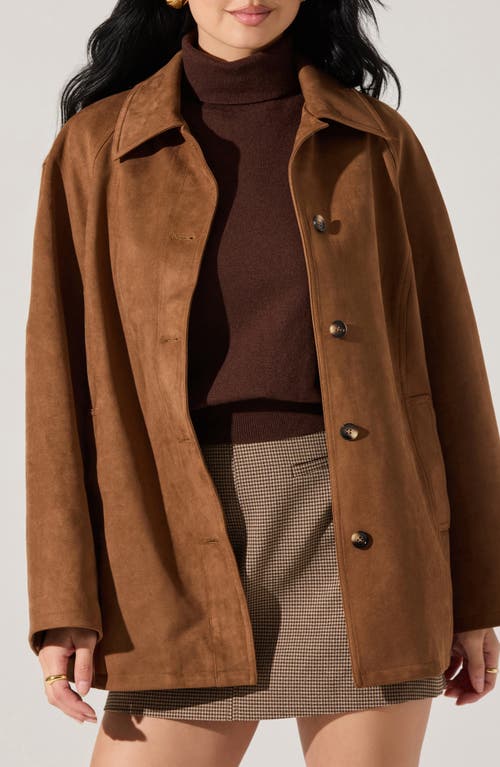Astr The Label Presleigh Faux Suede Jacket In Brown