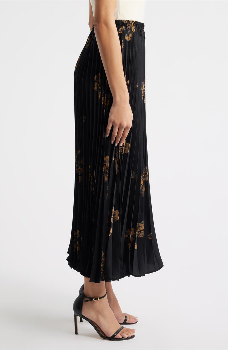 NIKKI LUND Alessandra Pleated Midi Skirt, Alternate, color, Black