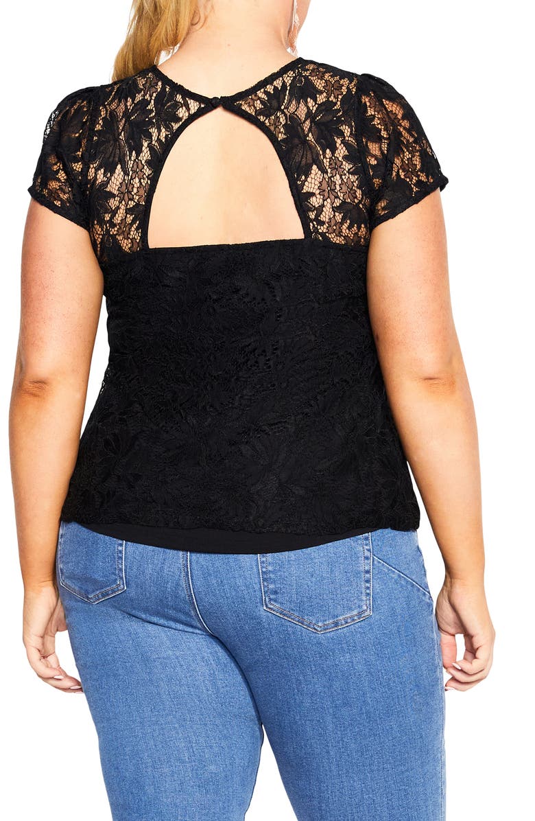 City Chic Nevaeh Lace Top, Alternate, color, 