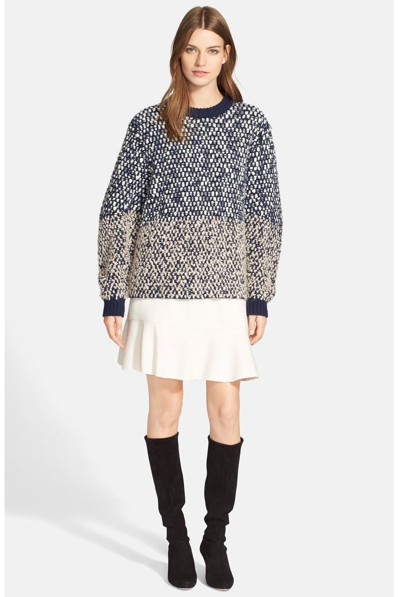 Bobble Knit Sweater, Main, color, NAVY