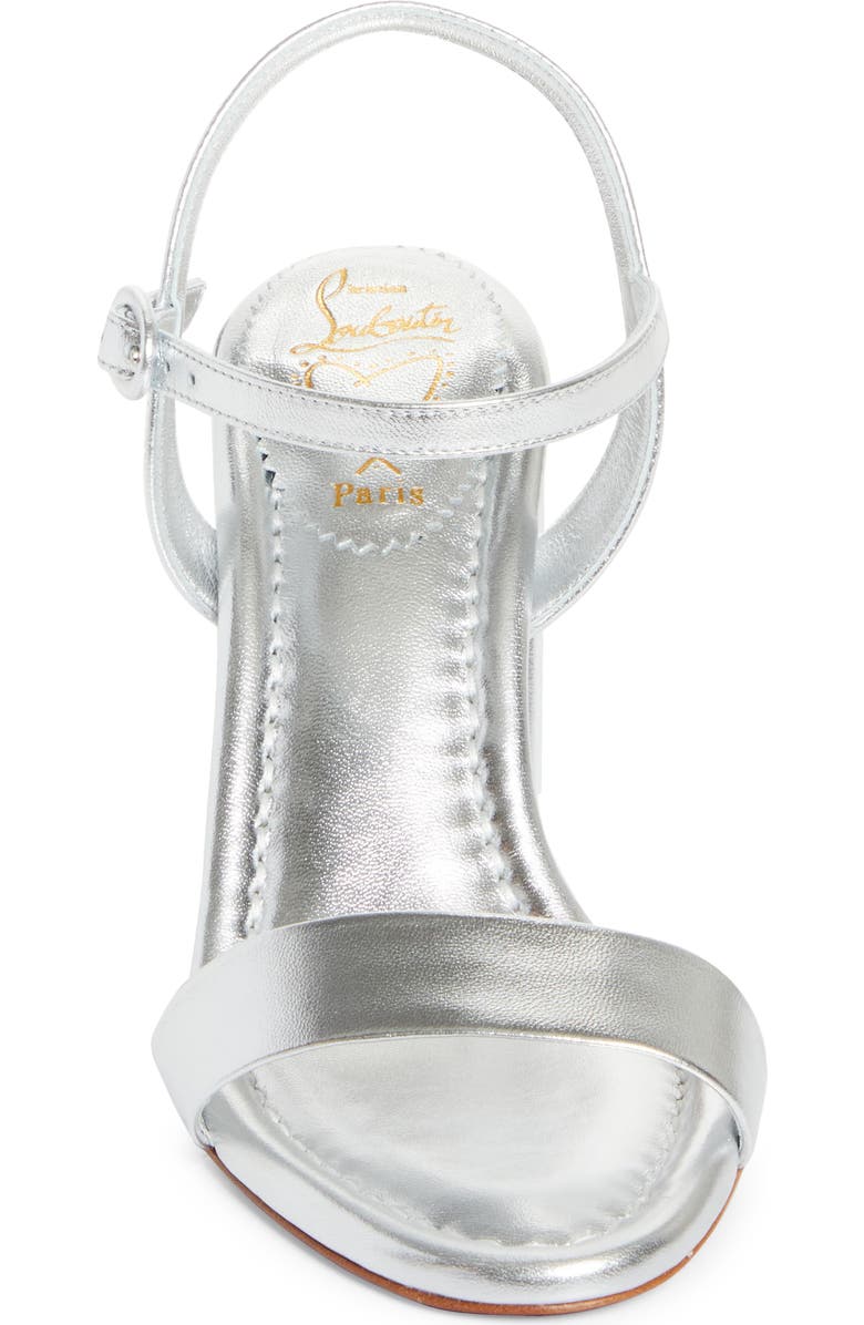 Christian Louboutin Miss Jane Sandal, Alternate, color, Silver/ Silver