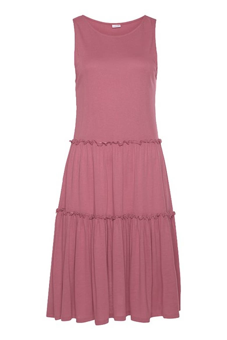 Women's Flowy Tiered Dress, Alternate, color, Mauve