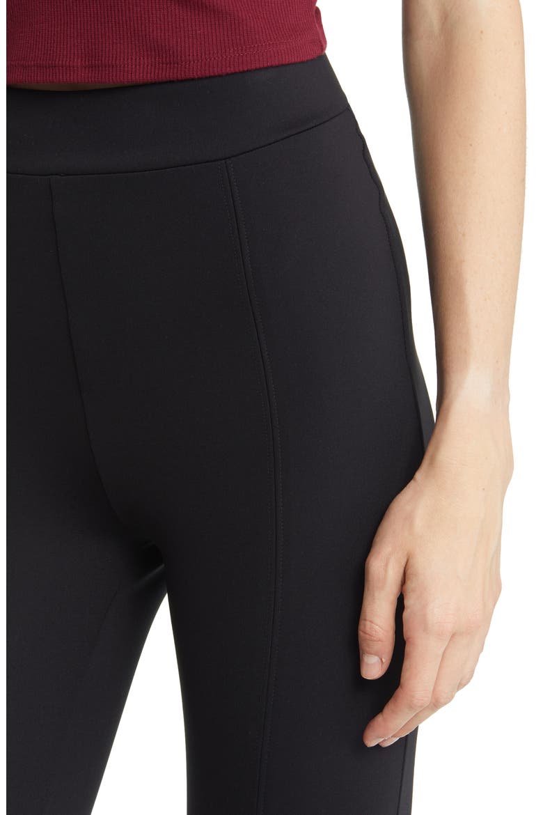 Neoprene Split Front Pants, Alternate, color, BLACK