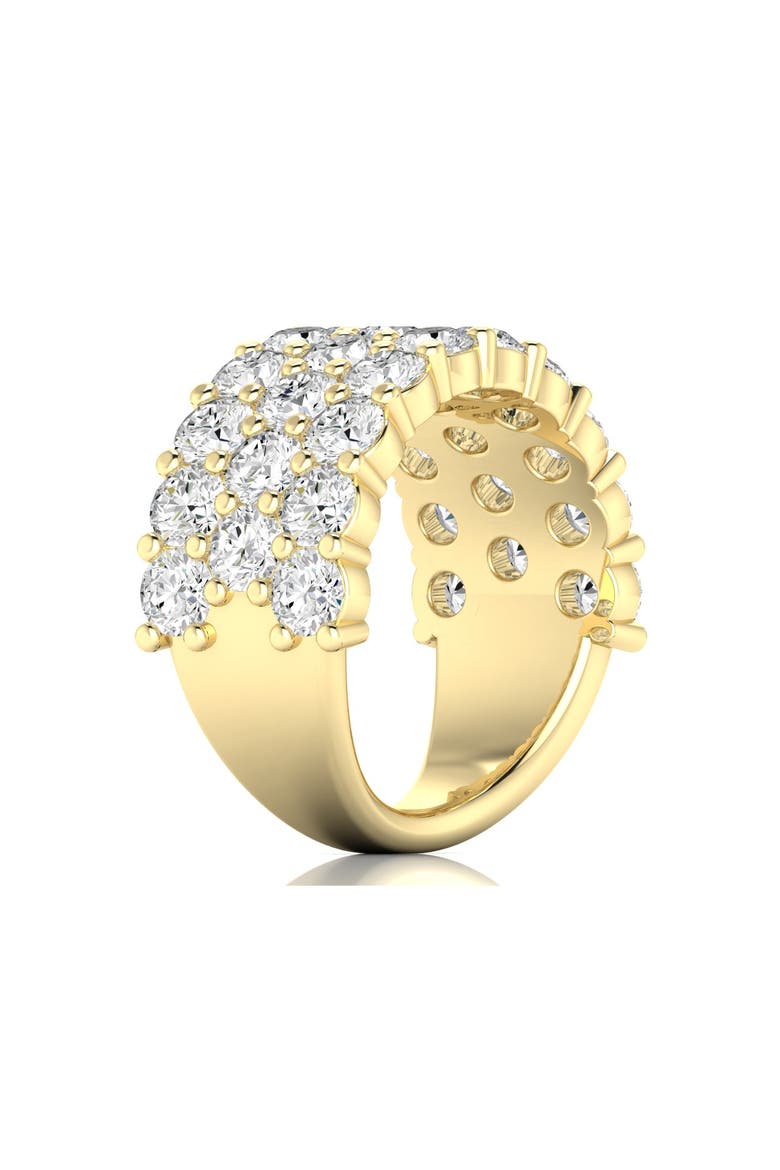 Jumbo Three Row Half Cigar Band Lab Diamond Ring in 14K Gold, Alternate, color, Yellow Gold