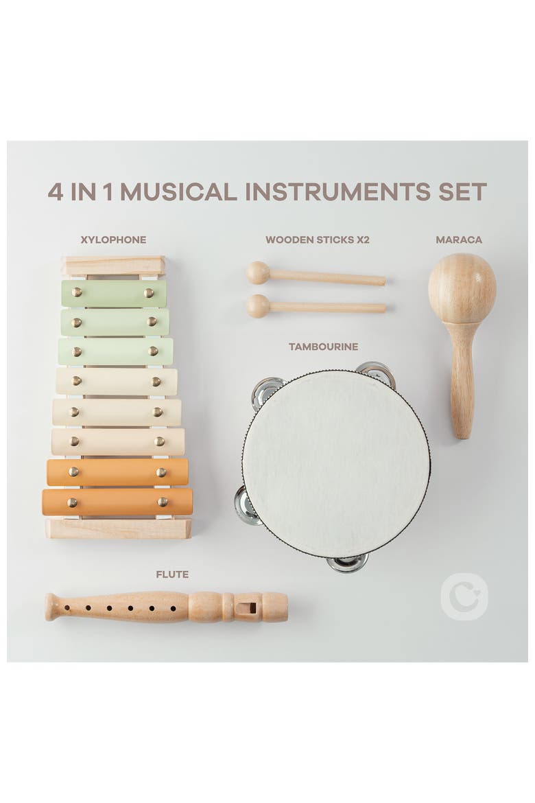4-Piece Kids Musical Instruments for Toddlers, Alternate, color, Multicolor