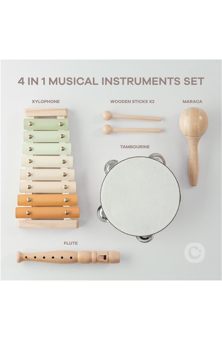Comfy Cubs 4-Piece Kids Musical Instruments for Toddlers, Alternate, color, Multicolor