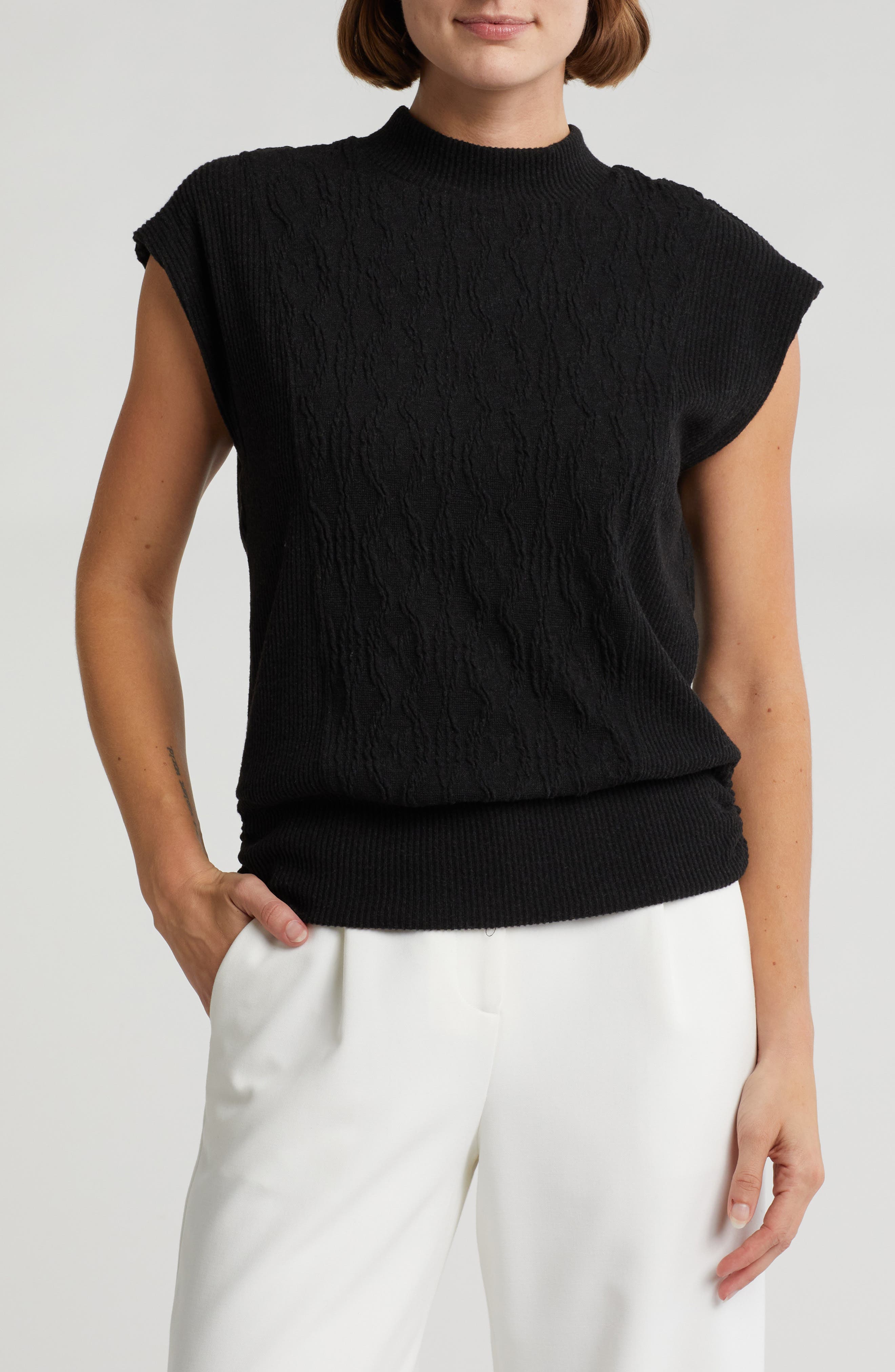 Democracy Cable Stitch Sleeveless Sweater