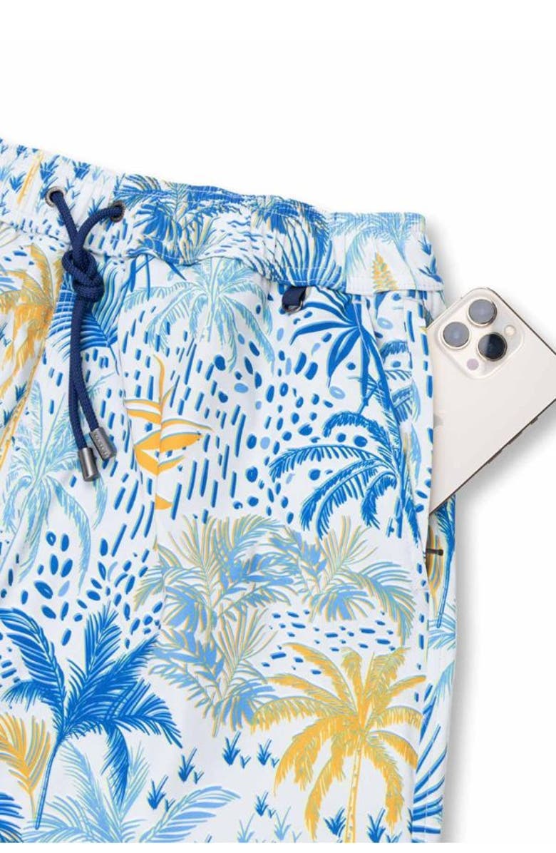 Baja Llama WHITE HOT TROPICS - ORANGE BURST STRETCH SWIMSUIT, Alternate, color, White