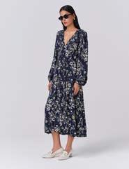 Ghost London Wren Floral V Neck Midi Dress