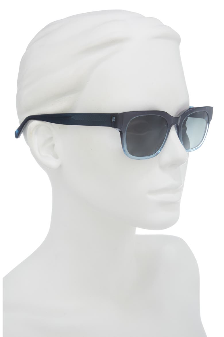 Numero Uno 49mm Rectangular Polarized Sunglasses, Alternate, color, MIDNIGHT BLUE / CLOUD / GREY