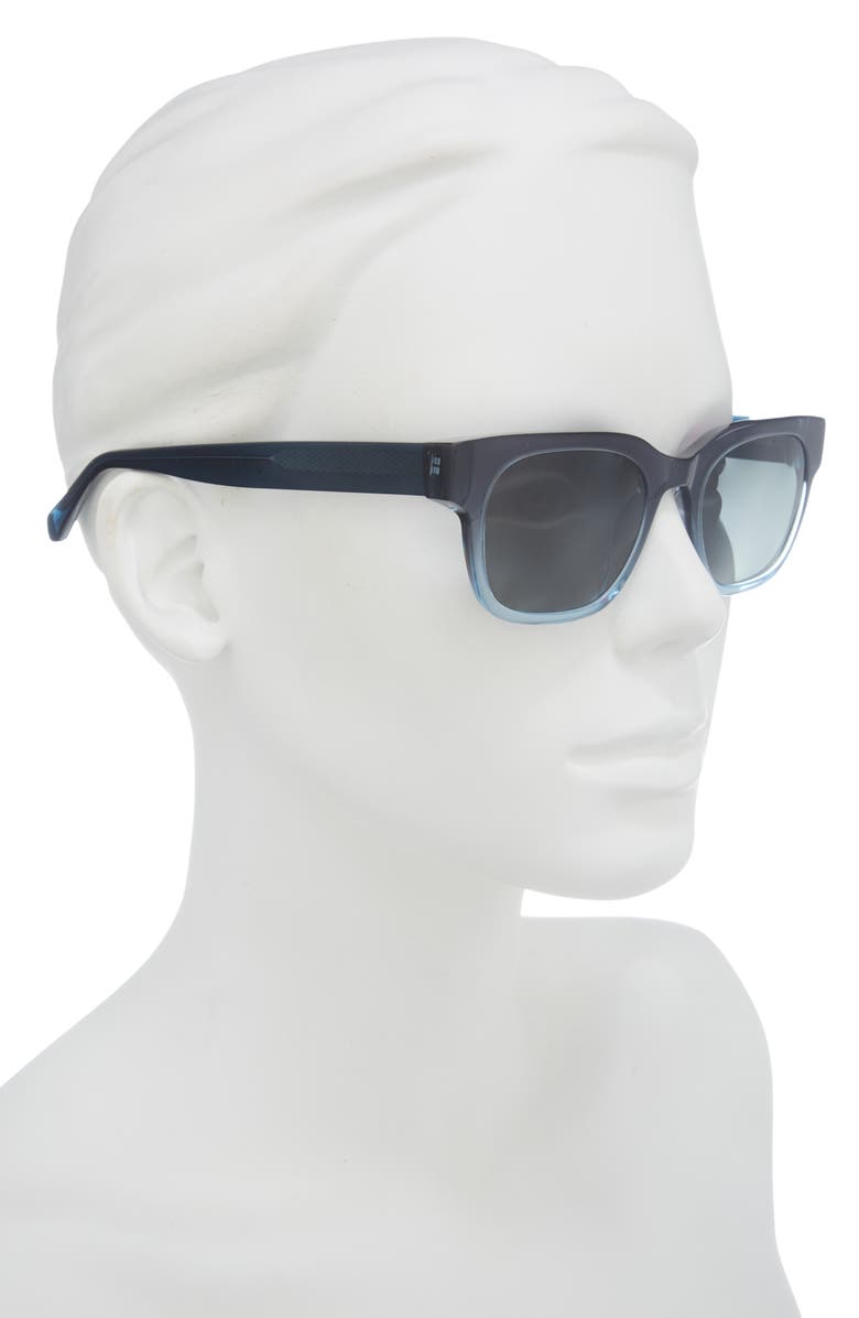 eyebobs Numero Uno 49mm Rectangular Polarized Sunglasses, Alternate, color, Midnight Blue / Cloud / Grey