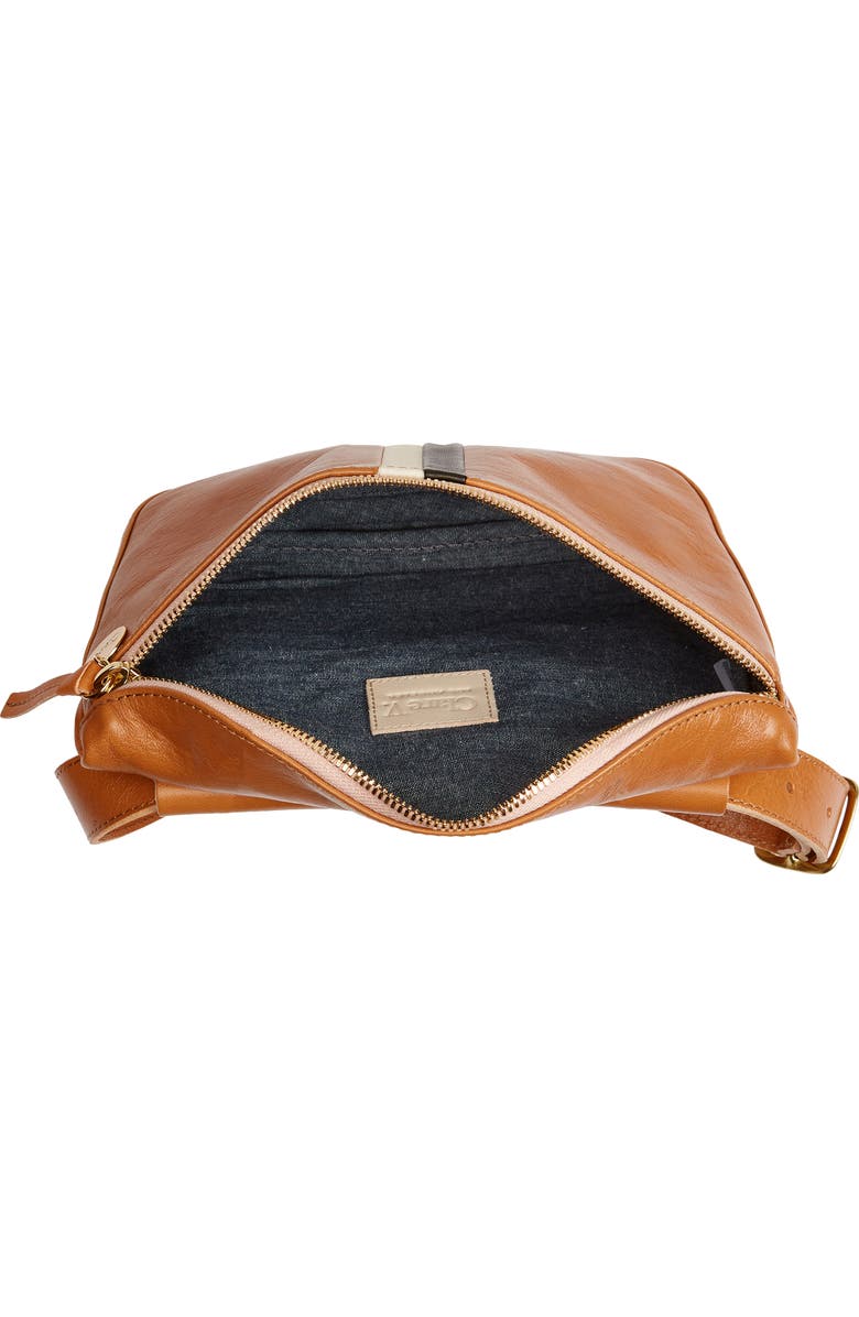 Clare V. Colorblock Leather Belt Bag, Alternate, color,