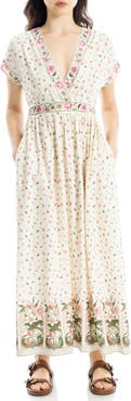 MAX STUDIO Surplice Neck Short Sleeve Maxi Dress