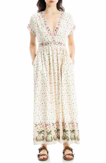 MAX STUDIO Surplice Neck Short Sleeve Maxi Dress