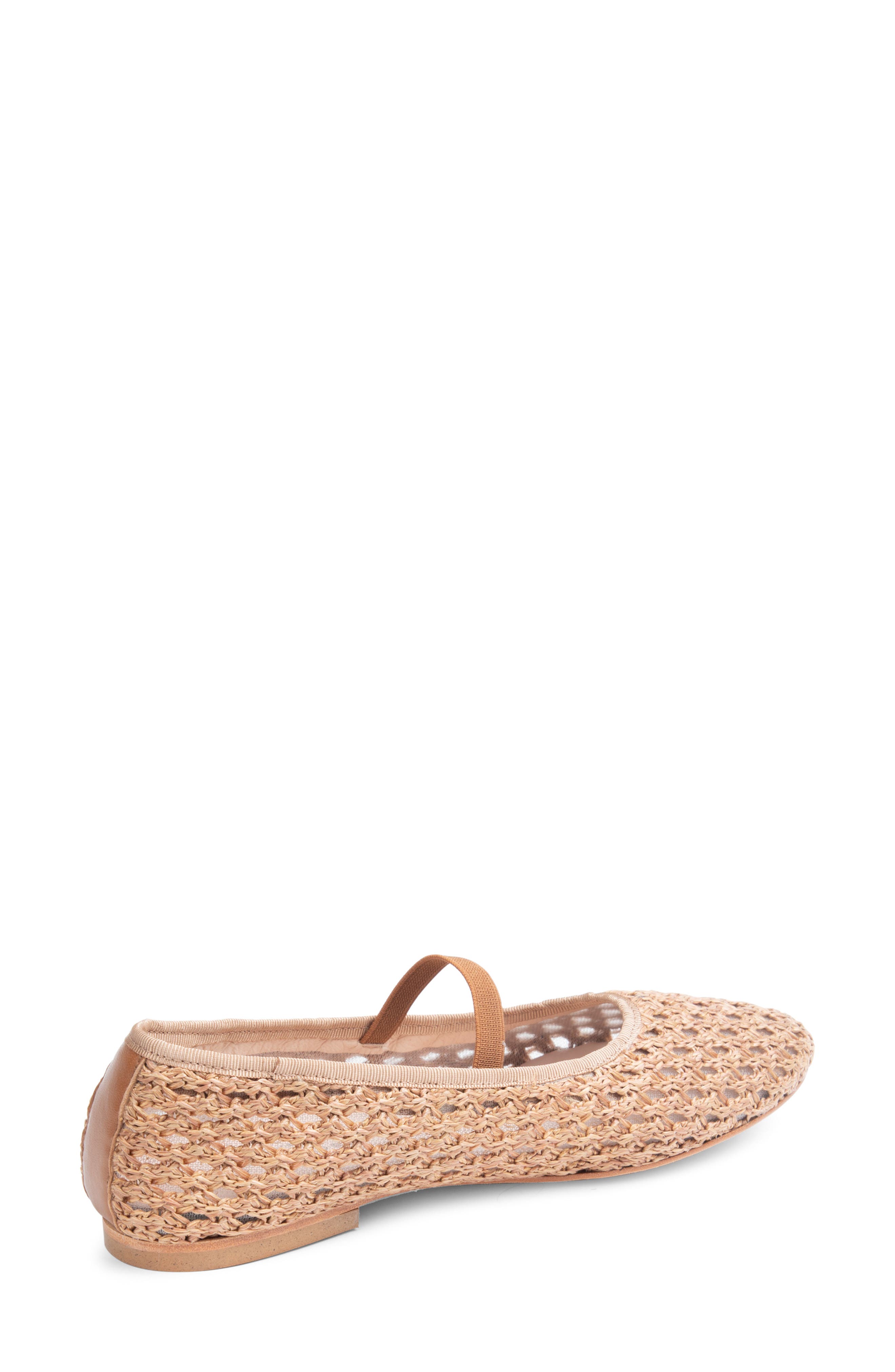 patricia green Monaco Raffia Mary Jane Ballet Flat, Alternate, color, Cognac Raffia