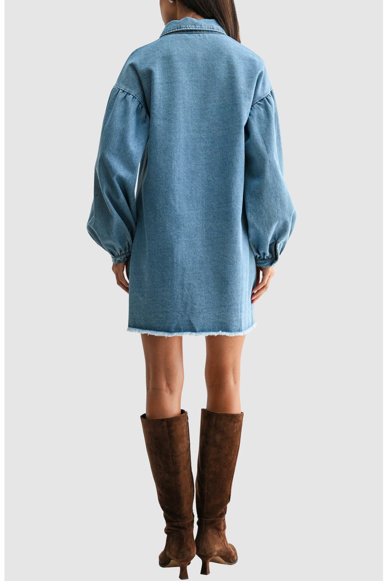 Long Sleeve Denim Shirtdress, Alternate, color, LIGHT DENIM