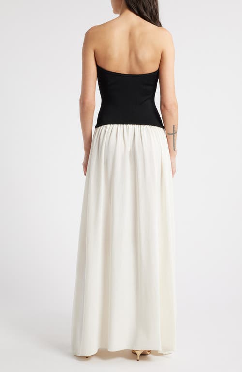 Solid & Striped Strapless Soglio Dress In Brule Noir